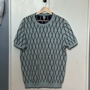Tristan, Wool-Like Top/Shirt, Light Blue Pattern